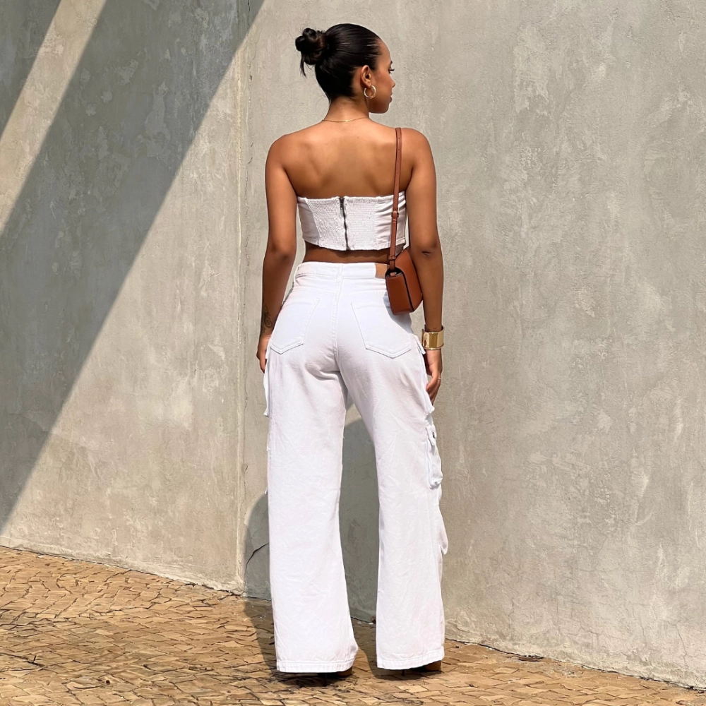 Calça Cargo Haley - Branco