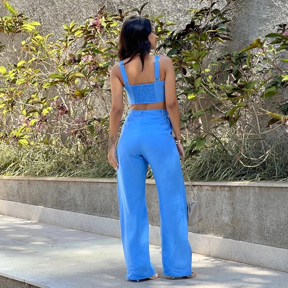 Calça Linho Mariana - Azul