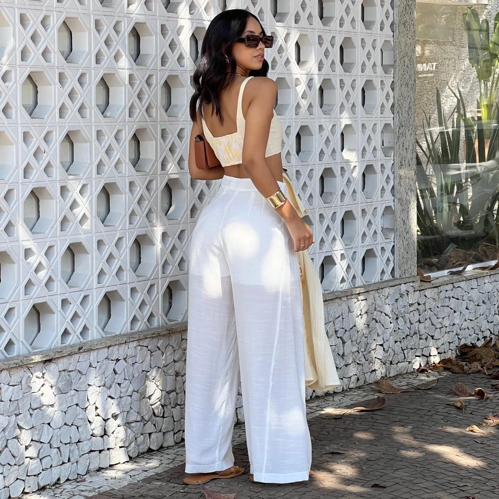 Calça Pantalona Agatha - Branco