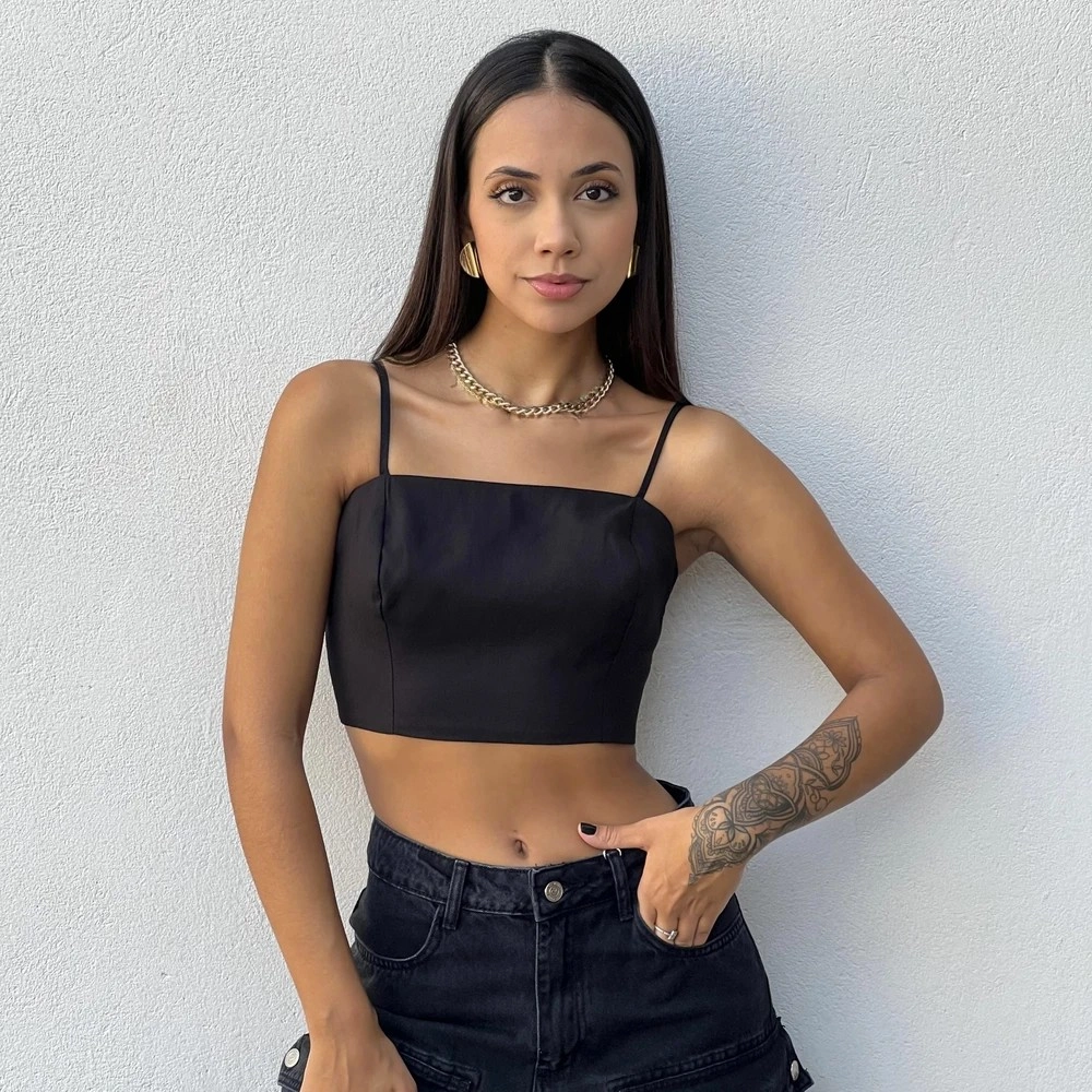 Cropped Hellena - Preto