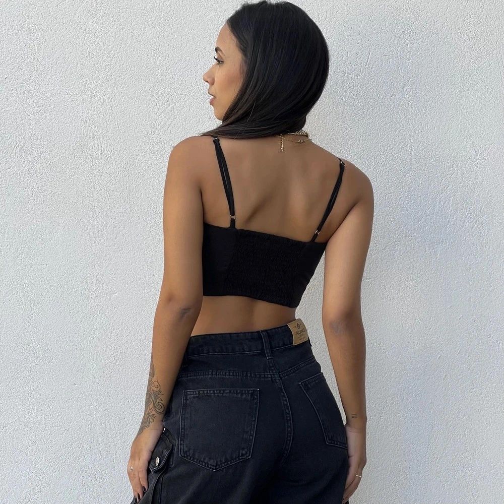 Cropped Hellena - Preto