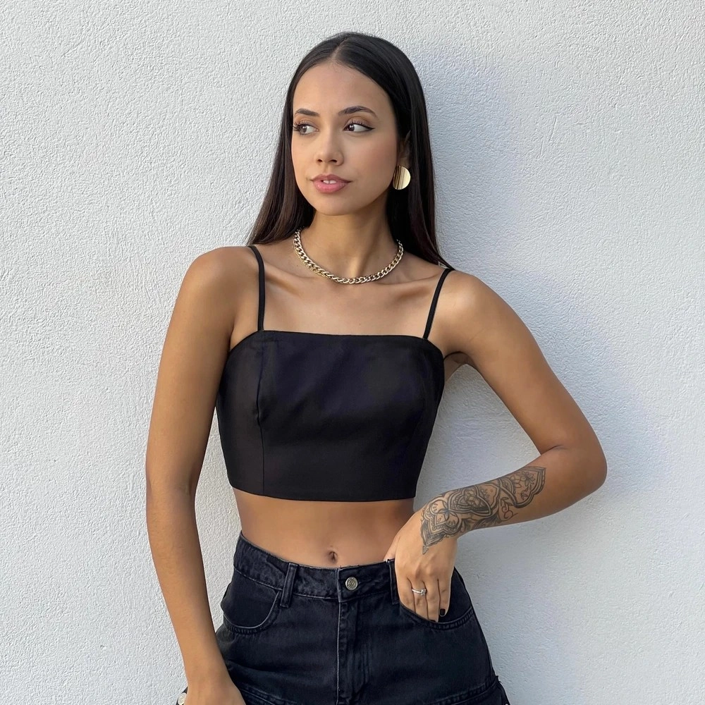 Cropped Hellena - Preto