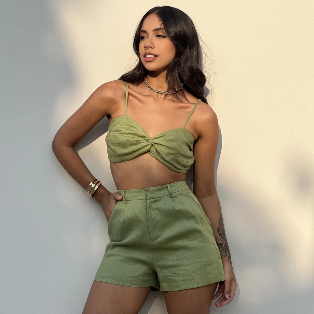 Shorts Linho Renata - Verde