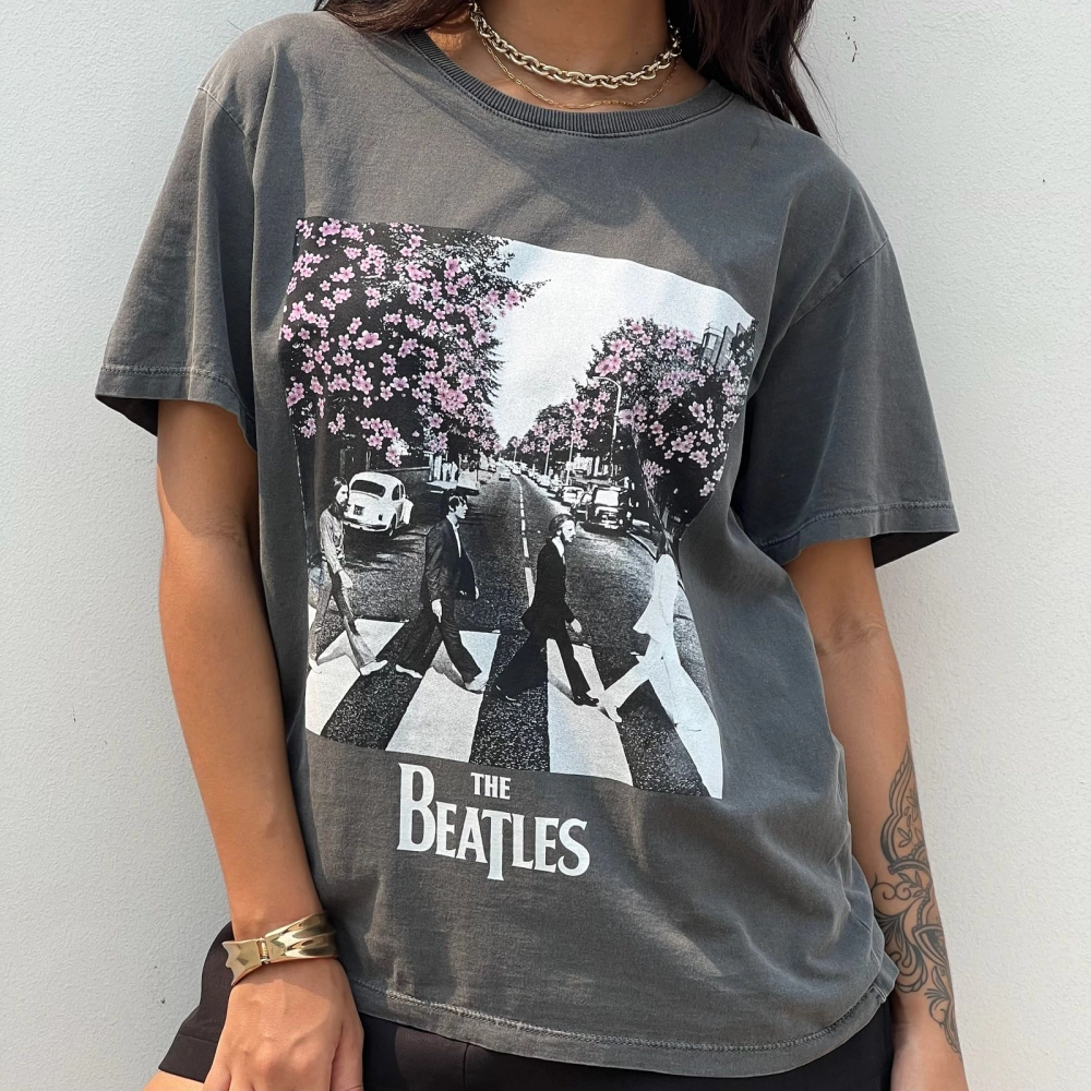 T-Shirt Beatles - Cinza