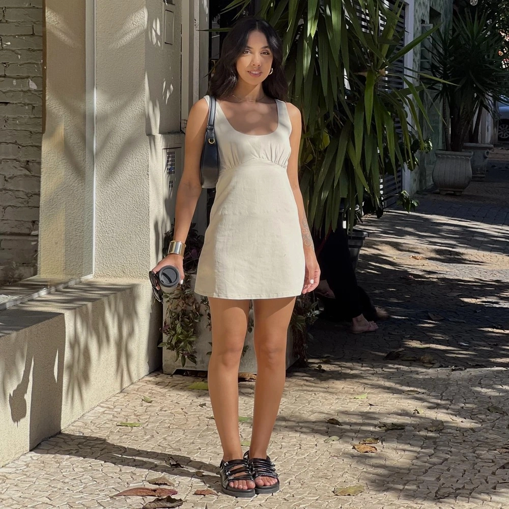 Vestido Camila - Areia