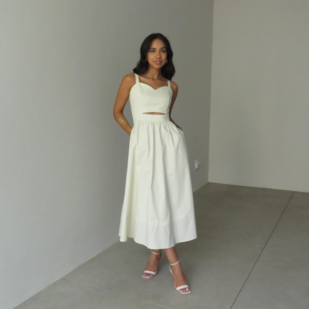 Vestido Carol - Areia