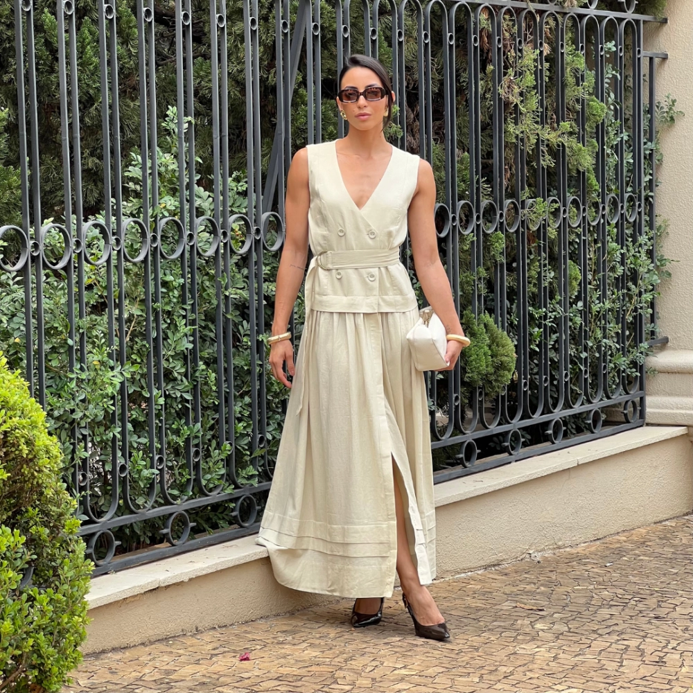 Vestido Celine - Areia