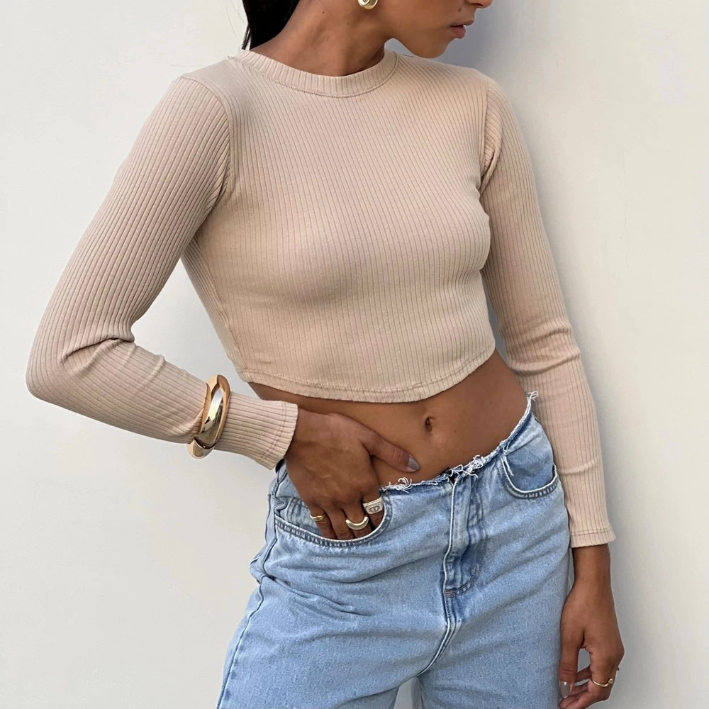 Blusa Cropped Valentina - Bege