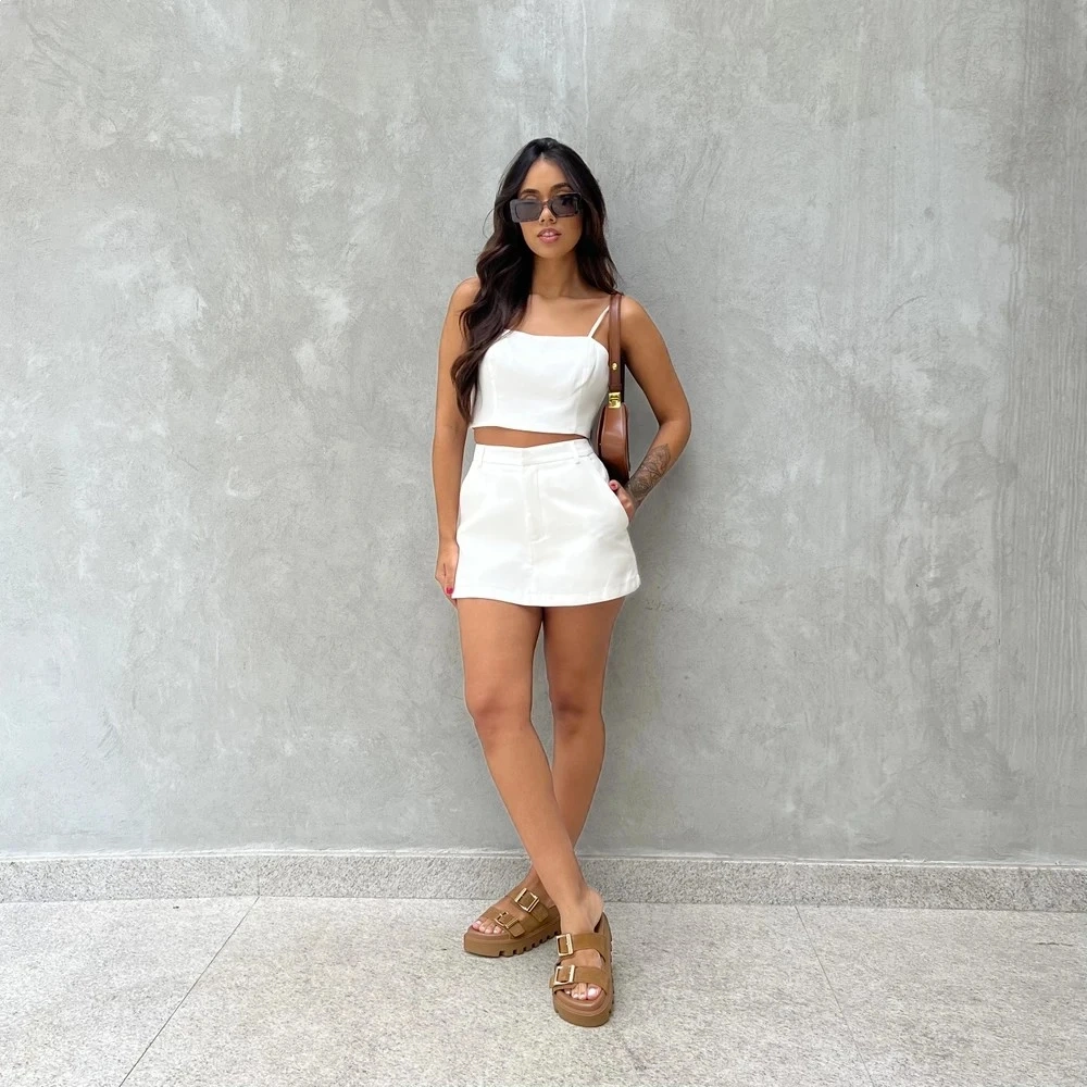 Shorts Saia Hellena - Branco