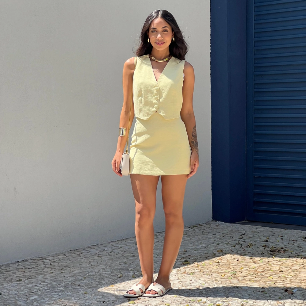 Shorts Saia Lia - Amarelo